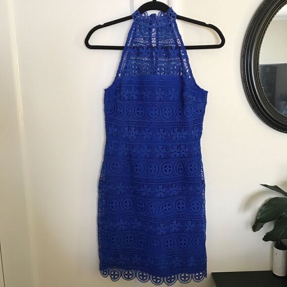 BB Dakota Lace Overlay Sleeveless Dress Zip Back - Picture 5 of 9